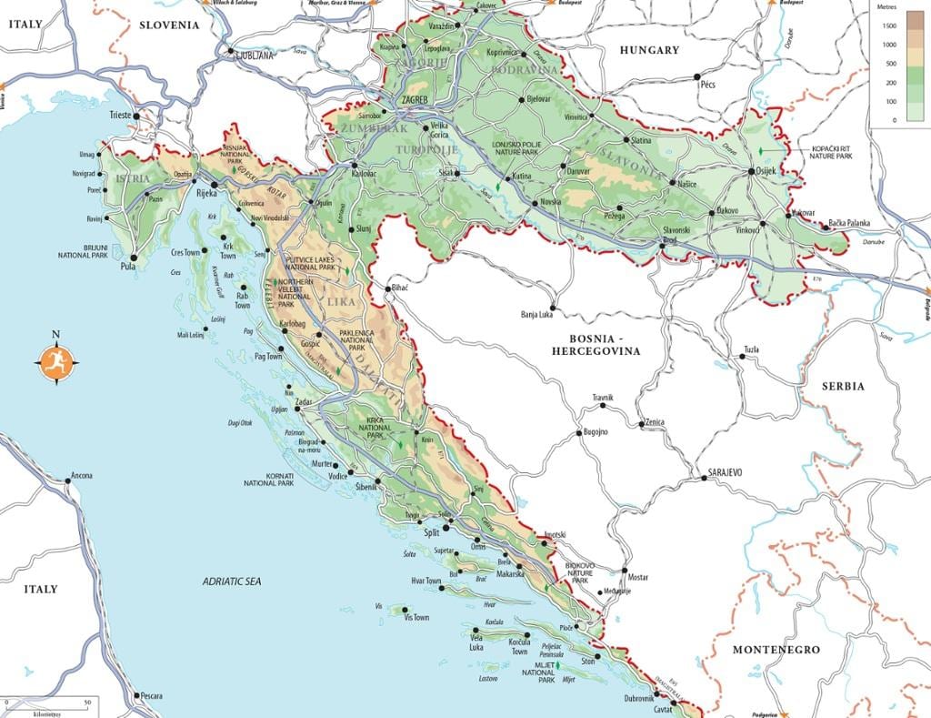 la croatie stations de vacances de la carte
