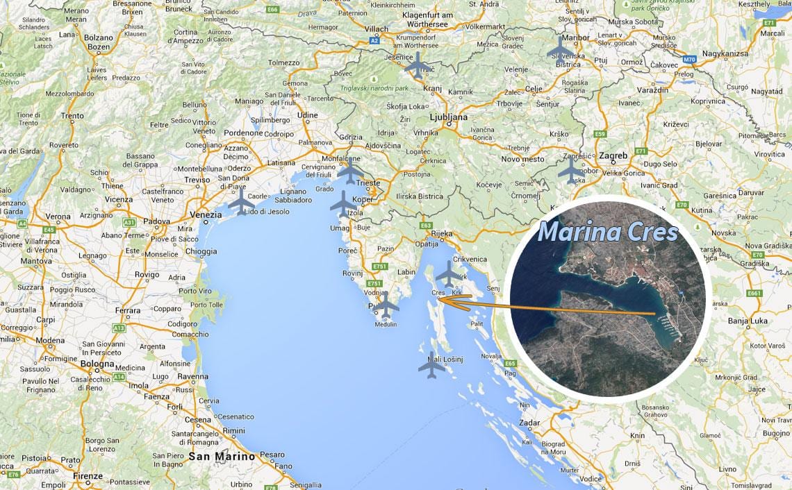 cres carte de la croatie