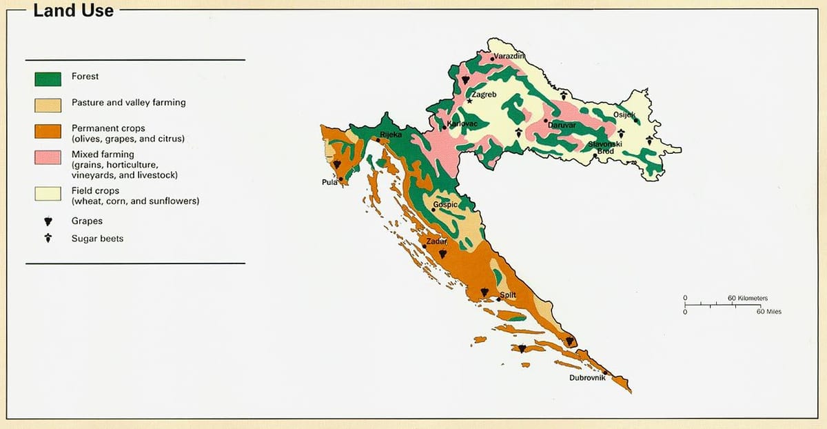carte de la croatie climat