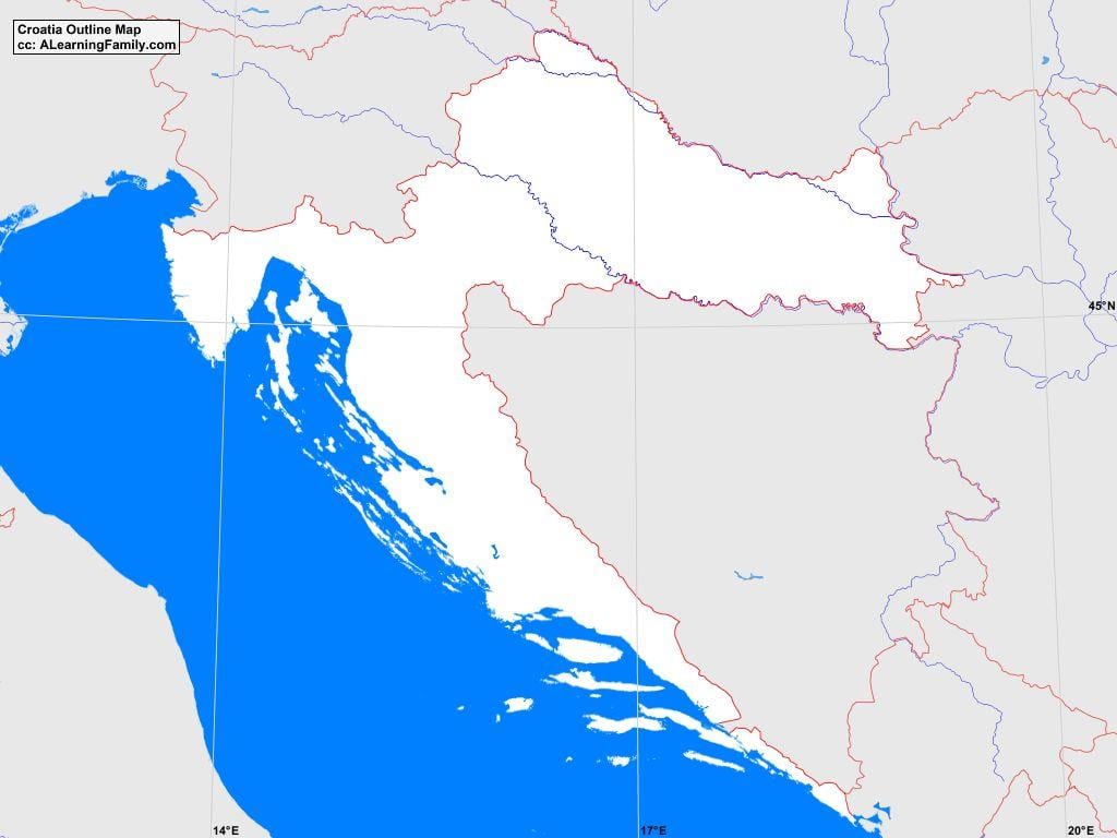 carte de contour de la croatie