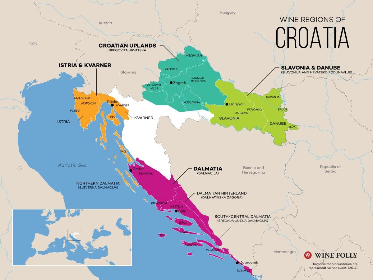 carte de la croatie caves
