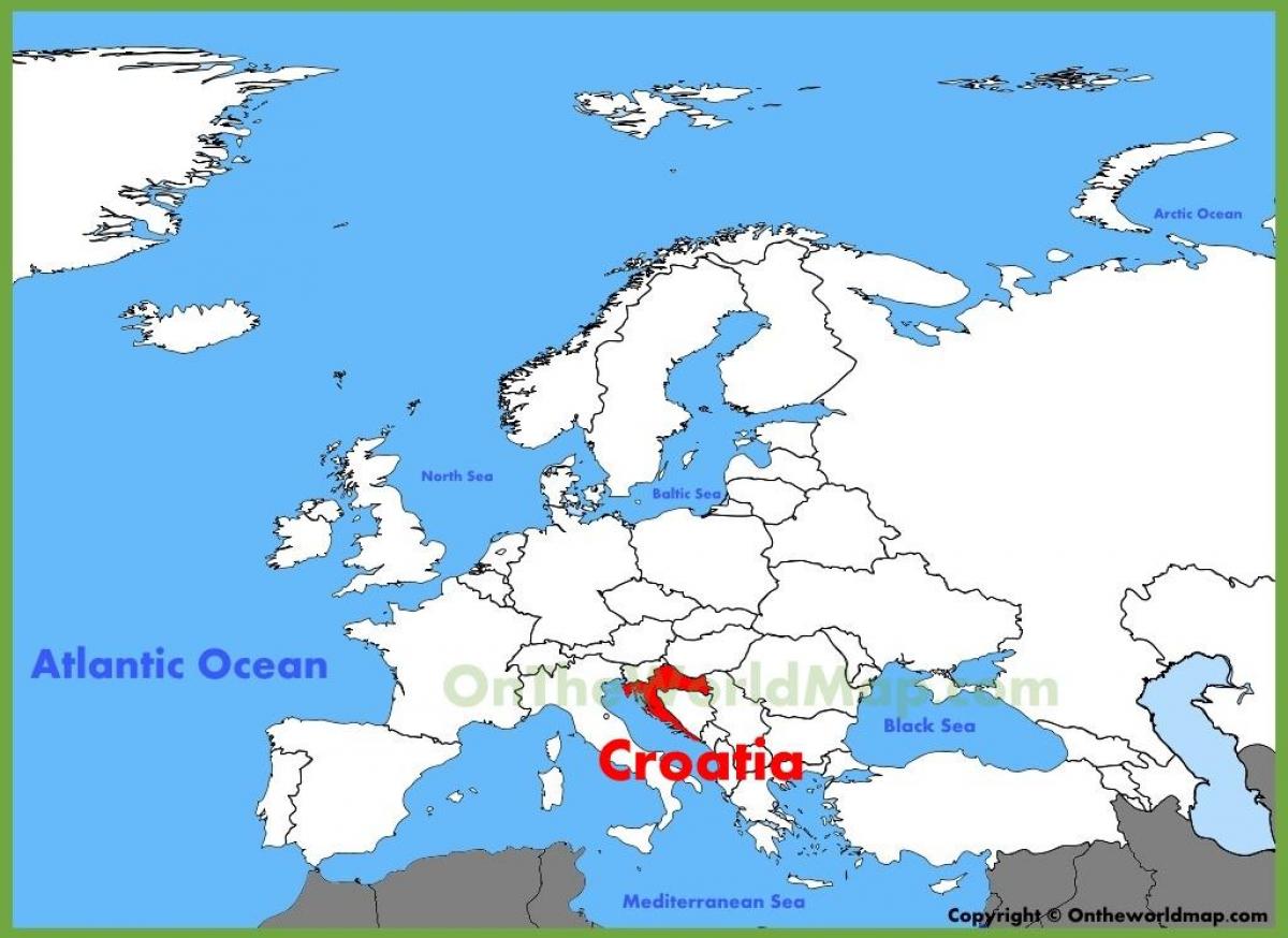 la croatie emplacement sur la carte du monde