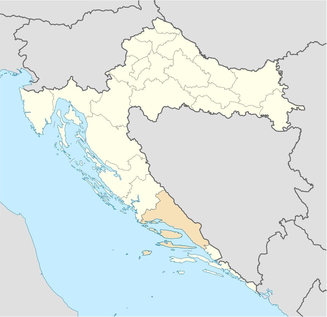 carte de la dalmatie, croatie 