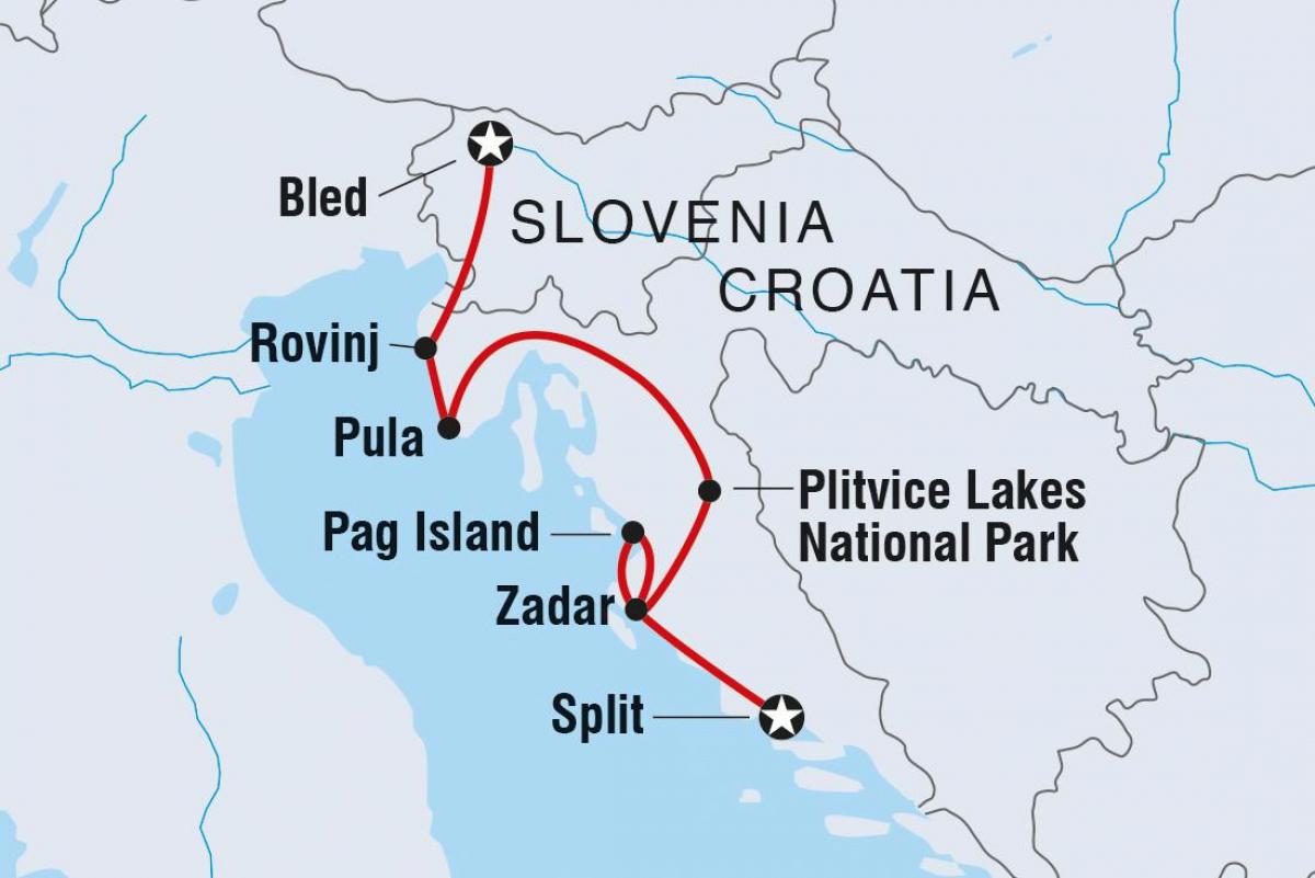 les lacs de plitvice, croatie carte