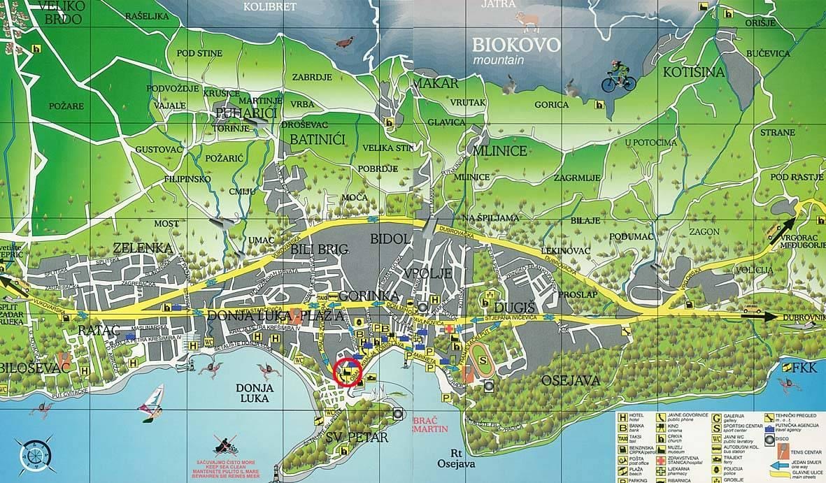 la carte de makarska, croatie