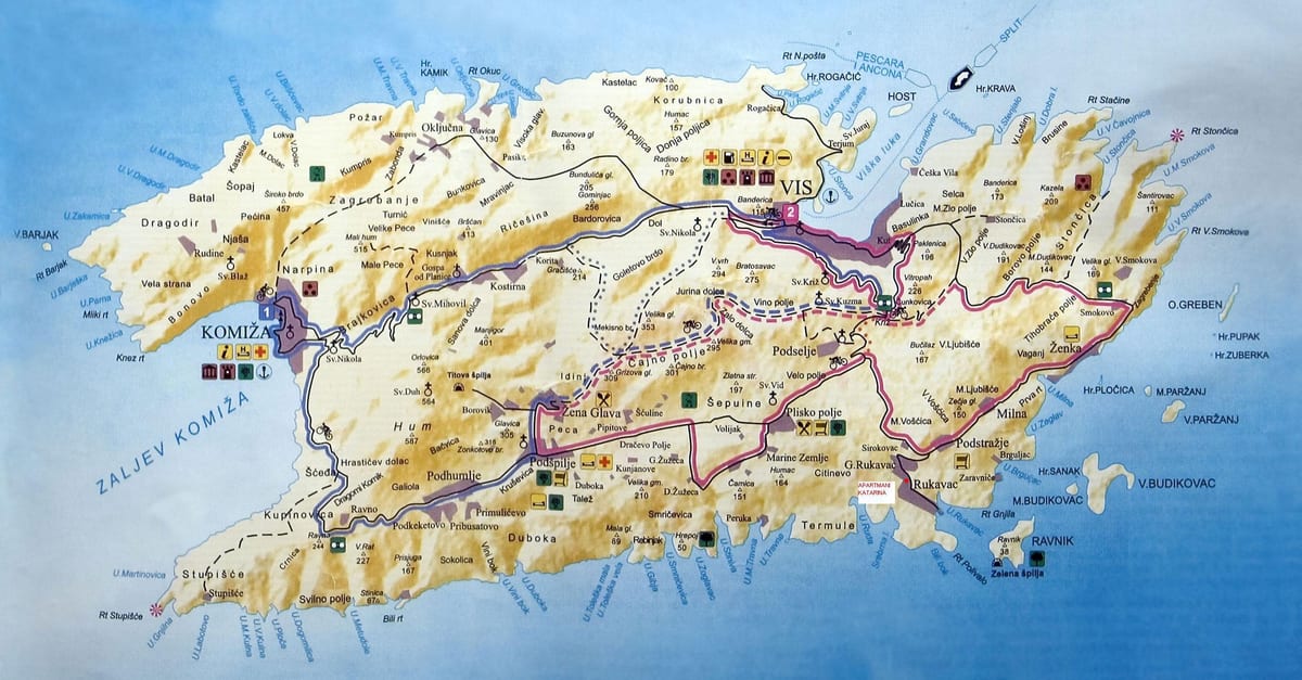 carte vis de la croatie