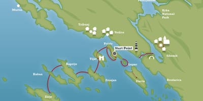 La côte adriatique de la croatie carte