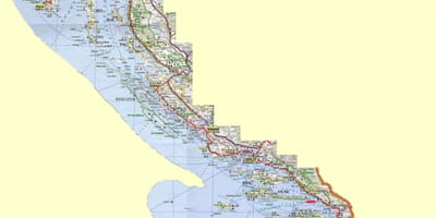 Carte de la côte et les îles croates