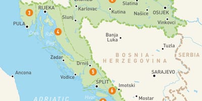 Carte de la croatie et les îles