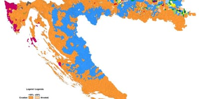 Carte de la carte ethnique de la croatie