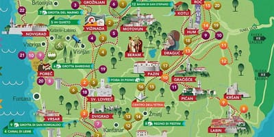 Carte de l'istrie, croatie