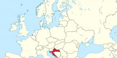 La croatie dans la carte de l'europe