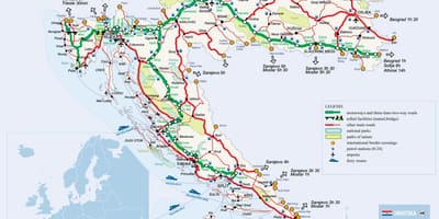 Carte ferroviaire croatie