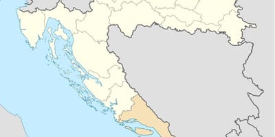 Carte de la dalmatie, croatie 