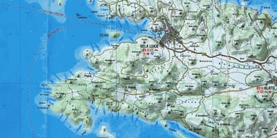 Carte de la ville de korcula, croatie