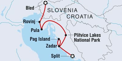 Les lacs de Plitvice, croatie carte