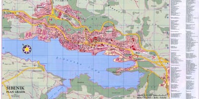 La carte de šibenik, croatie