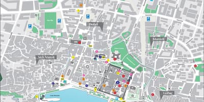 Carte de la vieille ville de split en croatie